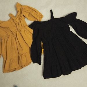 PatPat Kids Formal Dresses in Mustard and Black